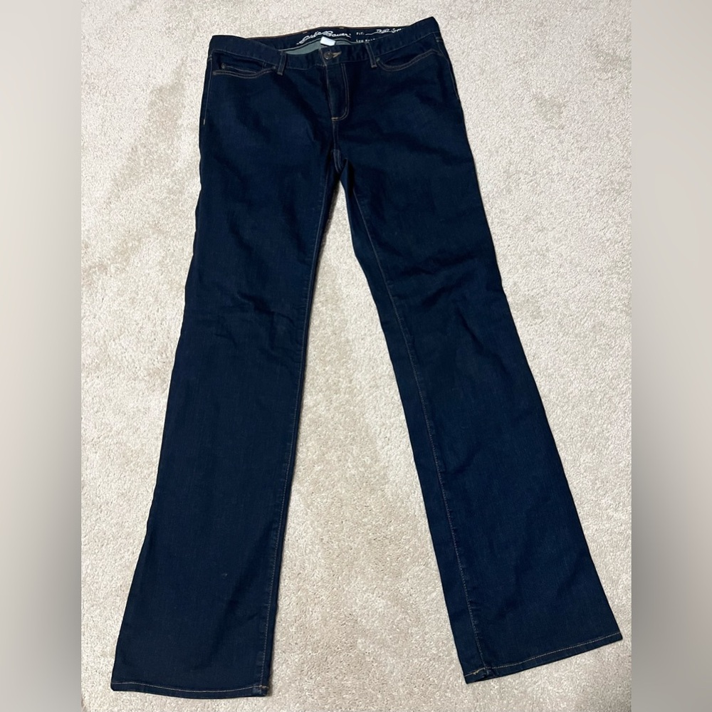 Eddie Bauer Truly Straight Bootcut Jeans 14 Long